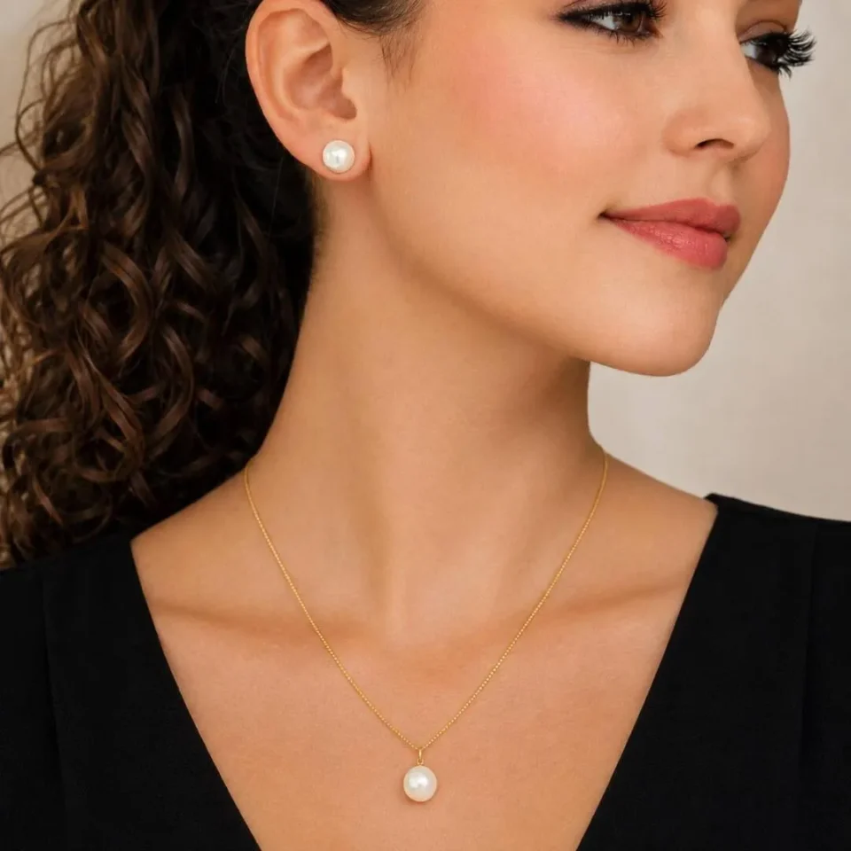 Conjunto pérolas clássico elegante delicado sofisticação feminina