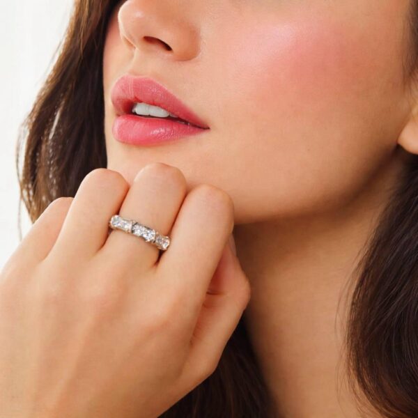 anel zirconia ajustavel feminino elegante