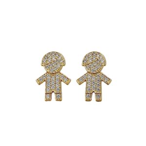 brinco menino feminino cravejado zirconias delicado 01