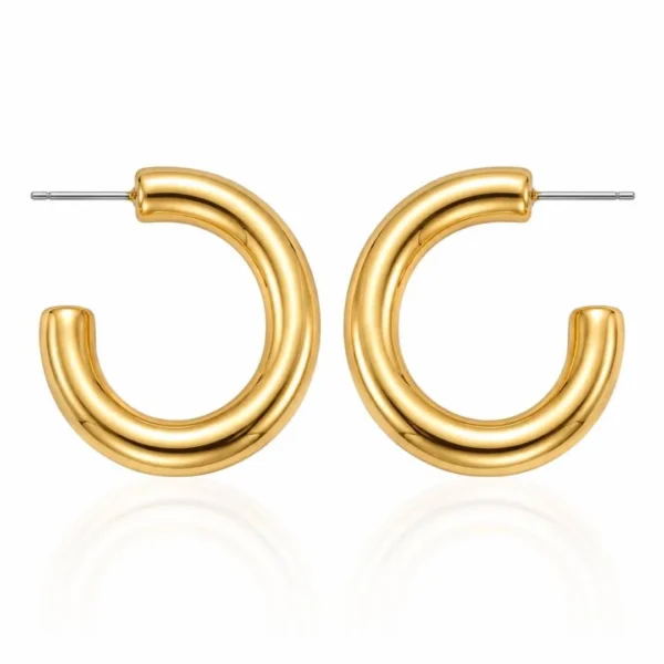 brinco argola grande dourada feminina elegante