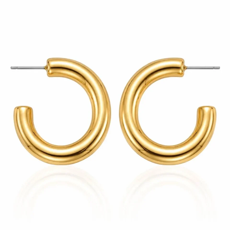 brinco argola grande dourada feminina elegante