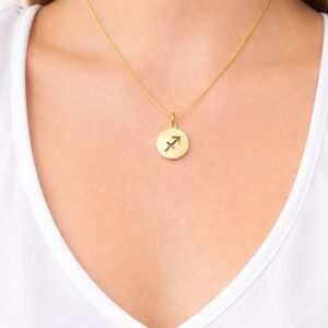 colar signo sagitario feminino minimalista elegante