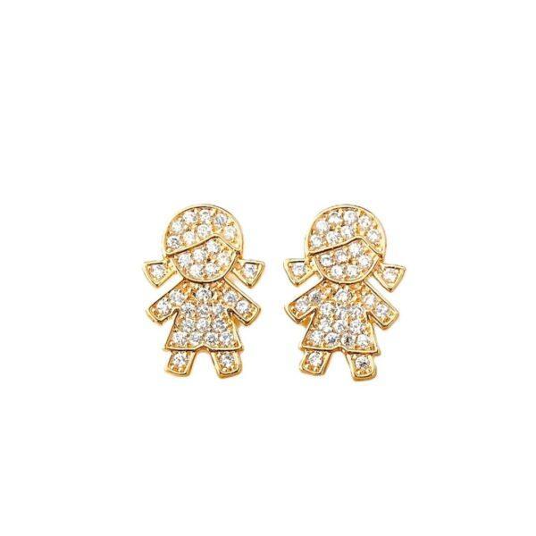 brinco menina feminino cravejado zirconias elegante 01