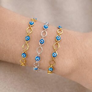 pulseira olho grego feminina elegante delicada