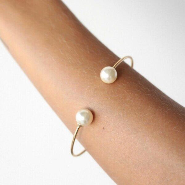bracelete aro com perola feminino elegante sofisticado