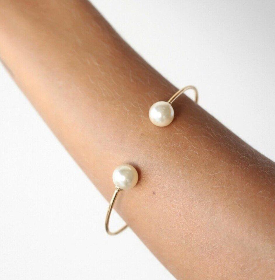 bracelete aro com perola feminino elegante sofisticado