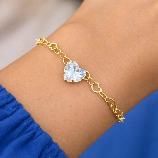 pulseira coracao feminina elegante delicada